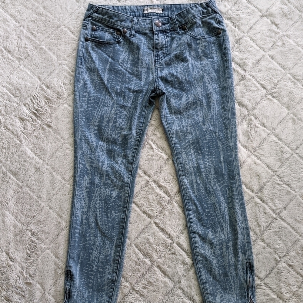 Free People Skinny Ankle Crop Jeans Women's 28 Blue Ankle Zip Mid Rise